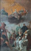 Unbekannter Künstler, 18. Jh. Die 14 Nothelfer in himmlischen Sphären, drei weibliche und elf