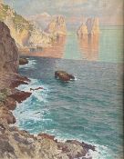 Paul von Spaun (1876-1932), Landschaft von Capri mit Blick über grünes Wasser auf die