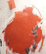 Ruth Grünbein. Abstrakte Komposition. Aus dem rot-Zyklus. Signiert, Acryl auf Leinwand, 150 x 130 cm