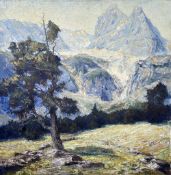 Otto Pippel, 1878 - 1960 Planegg/München. Alpenblick. Signiert, Öl/Lwd, 108 x 96 cm / Otto Pippel,