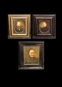 Unbekannte Künstler Konvolut Damenportrait und Herrenportrait und ältere Dame: 1 x Herr, Öl/Lwd, ca.