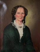 Unbekannter Künstler, 19. Jh., Portrait einer Dame mit Biedermeierschmuck, Öl/Lwd, Alterssuren, 68 x