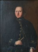 Balthasar MANG (1720-1803), Portrait eines Herrn im Gehrock, mit Buch in der Handm rücks. bez.: