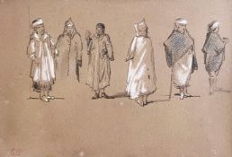 Eugène Delacroix (1798-1863) zugeschr., Orientalen: sechs Figuren in unterschiedlichen Ansichten,