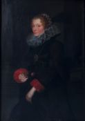 Unbekannter Künstler, 19. Jh., Potrait einer jungen Damefrei nach Peter Paul Rubens, Öl/Lwd, 121 x