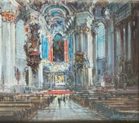Otto HAMEL (1866-1950), Interieur der Wieskirche, signiert und bezeichnet 