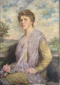 Luma von Flesch-Brunningen, auch Luma Csuzy (1856-1934) , Damenporträt: eine elegant gekleidete Dame