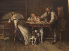 Johann Adalbert HEINE (c.1850-?). In the parlor at ho
