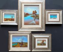 Ivan Hegeduši?, 5 pictures Naive art, reverse glass p