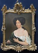 Portrait of a lady in Biedermeier style