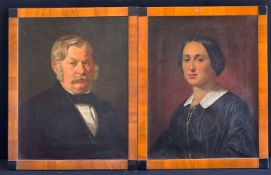 Unknown artist, 19th century, Biedermeier, Pair of p