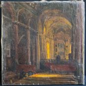 A. Schwarzschild, Church interior with view through