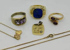 1 Collier GG 18ct. "Zwei Herzen" mit Brillanten 