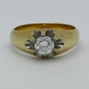 1 Ring GG 14ct. mit Solitärbrill. 
