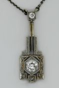 1 Collier WG 14ct. gestempelt, Art déco 