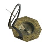 Äquatorial - Taschensonnenuhr mit Kompass (wohl Lorenz Grassl, Augsburg um 1750)