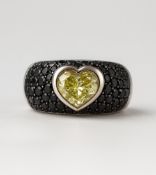 Heart-Shaped Diamond Ring 18K White Gold