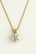 14K Gold Necklace with 2.5 Carat Lab-Grown Diamond