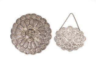 TWO OTTOMAN TURKISH REPOUSSÉ SILVER MIRRORS Turkey, early 20th century