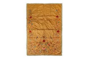 A TURKISH EMBROIDERED SILK PRAYING MAT Turkey, early 20th century