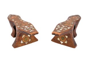 A PAIR OF OTTOMAN MOTHER-OF-PEARL INLAID HAMMAM SHOES Possibly Turkey, 19th century