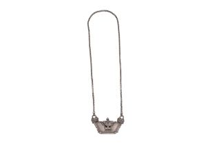 AN INDIAN SILVER AMULET HOLDER NECKLACE Andhra Pradesh, India, first half 20th century