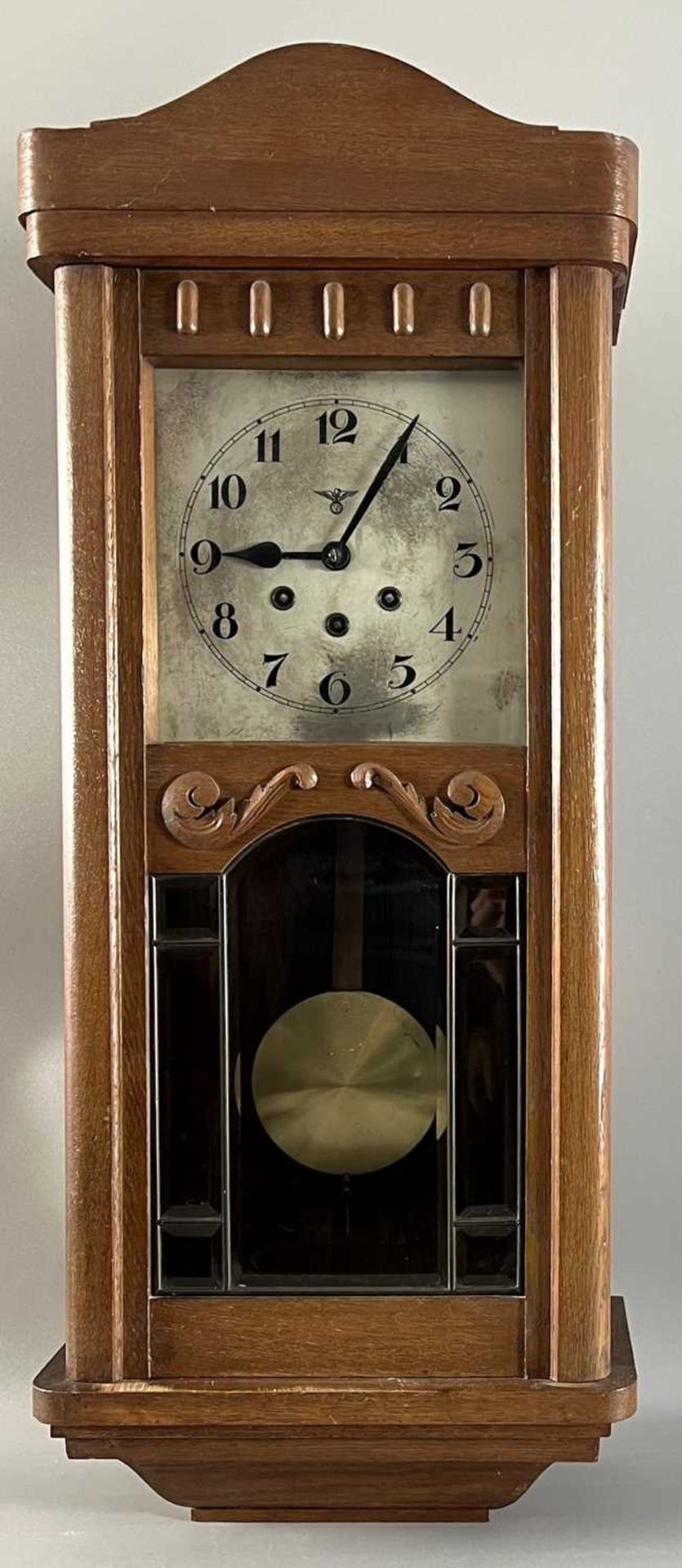 Wanduhr Regulator FMS Friedrich Mauthe Schwenningen, Eichenholz - Bild 3 aus 10
