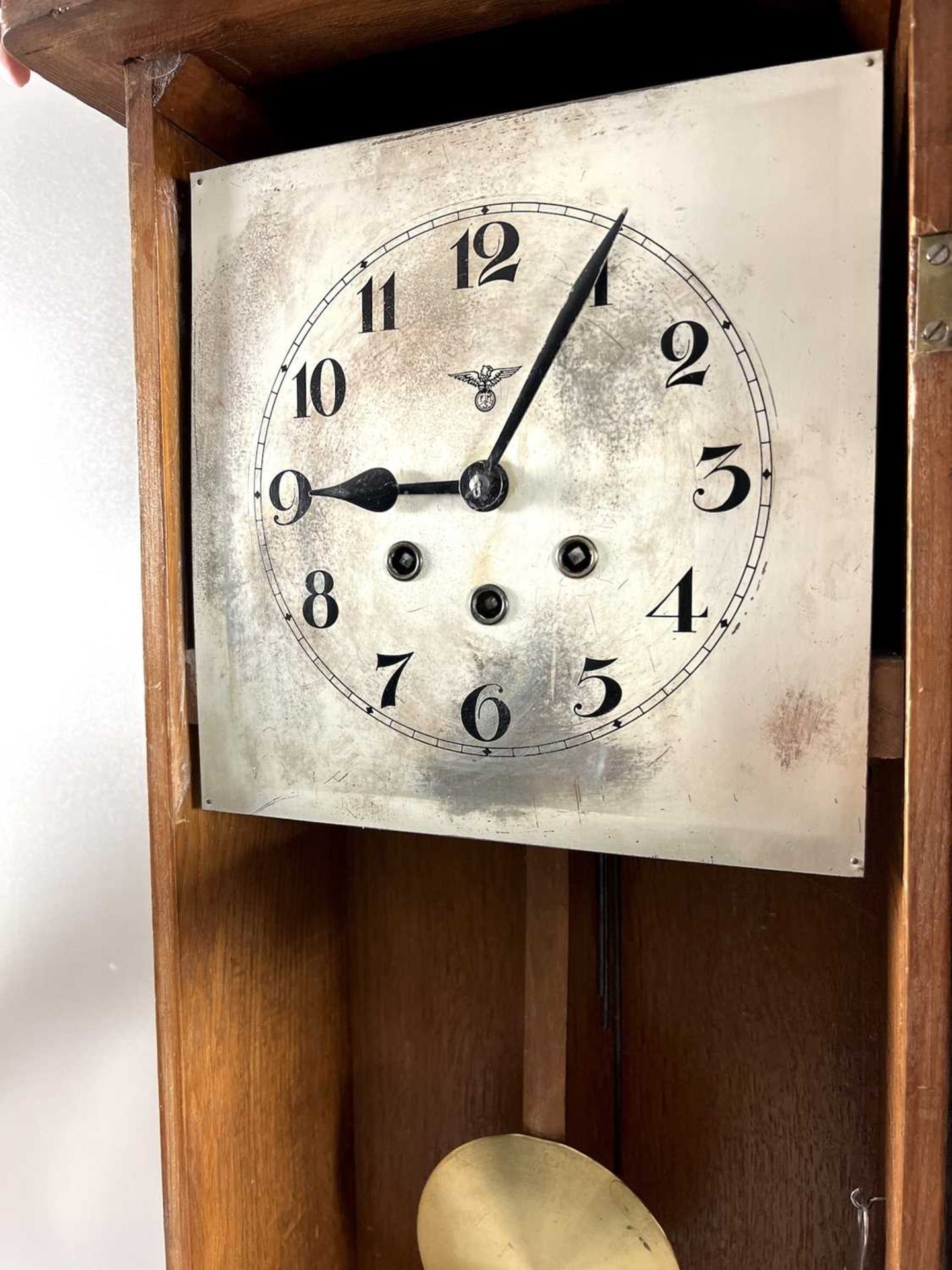 Wanduhr Regulator FMS Friedrich Mauthe Schwenningen, Eichenholz - Bild 6 aus 10
