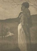 Lefèbre, Wilhelm (1873-1974), Druckgrafik Paris 1905, handsigniert, Paar in Landschaft, Jugendstil