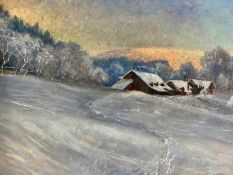 Fischer, Karl Berthold (1864-1944), Ölgemälde Winterlandschaft Molkenhaus Bad Harzburg