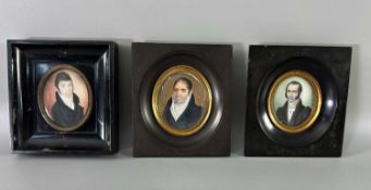 Mayr, Peter (1758-1836), Miniatur Malerei Portrait Mann Truchelut, dazu 2 weitere Miniaturen um 1831