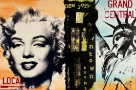 Miles, Devin (geboren 1961), Mischtechnik Malerei und Siebdruck Monroe Tragedy, limitierte Auflage