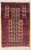 Teppich Baluch / Beloutsch, Afghanistan, Mehrab Gebetsmotiv, ca. 148cm x 95cm