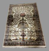 Teppich, bezeichnet Persia Ghoum hand finished, Maße ca. 288cm x 190cm
