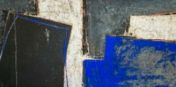 Hesse, Margareta (geb. 1956), Mischtechnik Gemälde blau, ca. 157x80cm DM 4600