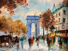 Cariot, Gustave (1872-1950) nach, Ölgemälde Paris Arc de Triomphe de l’Étoile
