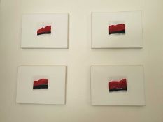Raitz von Frentz, Jürgen (1941-2010), 4 Gemälde Polyptychon 4er Serie von 2004 abstrakt, je 40x30cm