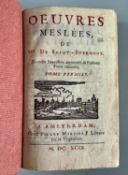 Buch Oeuvres Meslées de Mr. de Saint-Évremond, Amsterdam, Pierre Mortier, 1699, 2 Bde.