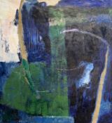 Dewor, Carola (geb. 1955), Ölgemälde 150x140cm abstrakte Komposition in Blau und Weiß 1990, DM 6900
