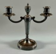 Christofle Kerzenleuchter Gallio Collectio 2-armig, versilbert, ca. 23cm hoch und 1,3kg schwer