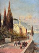 Fischhof, Georg (1859-1914), Ölgemälde wohl Adria Küstenansicht Jugoslawien mit Stadt um 1903