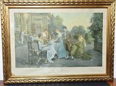 Colorierter Stich " Tage der Rosen "