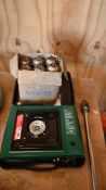 Sunn gas stove (unused) with six bottles