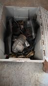 Plastic box containing Ford plastic components and light fittings