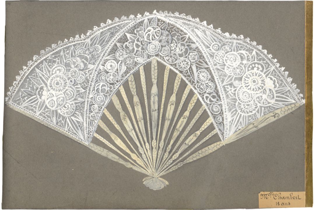 Französisch: um 1890. Zwei Fächerentwürfe - Bild 1 aus 2