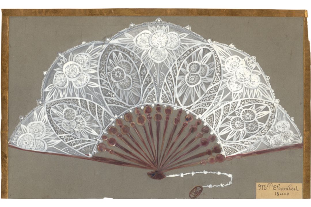 Französisch: um 1890. Zwei Fächerentwürfe - Bild 2 aus 2