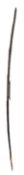 A painted and lacquered wood longbow, perhaps South East Asian,