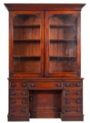 A Regency mahogany and glazed cabinet bookcase,