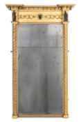 A Regency giltwood and gesso pier mirror of good size,