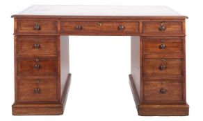 A George III mahogany partner's desk,